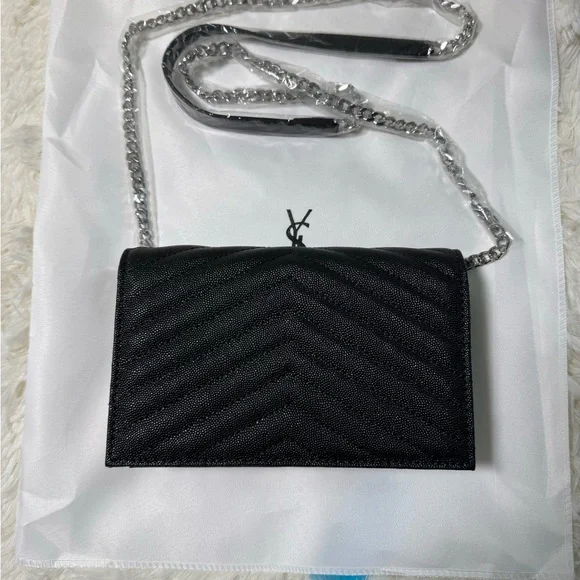 YSL Monogramme Quilted Leather Wallet on a Chain